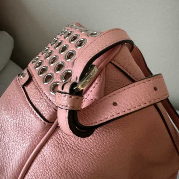 MICHAEL MICHAEL KORS Women's Rhea Zip Medium silver ringed Backpack - pale Pink - Picture 14 of 16